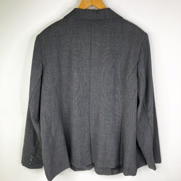 NWT Lane Bryant Gray Purple Plaid Blazer Jacket Plus size 22/24W - Picture 2 of 8